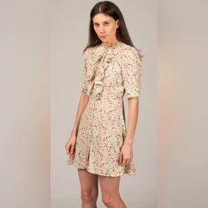 Zara floral front ruffle  dress